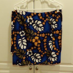 Hawaiian print wrap-around skirt or parea